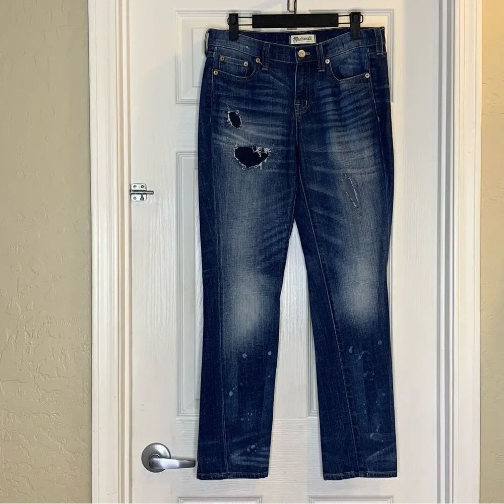 Madewell The Slim Boyjean Rip and Repair Edition Patches Size 26